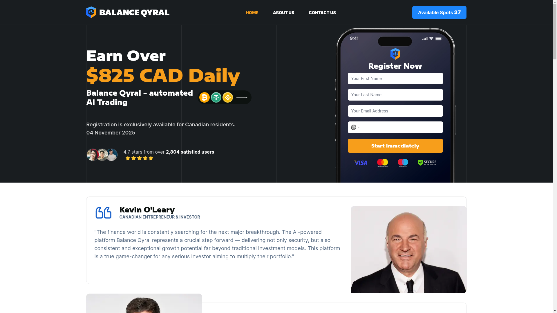 website screenshot of https://balanceqyralapp.com/